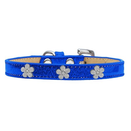 MANSBESTFRIEND Silver Flower Widget Dog CollarBlue Ice Cream Size 16 MA938044